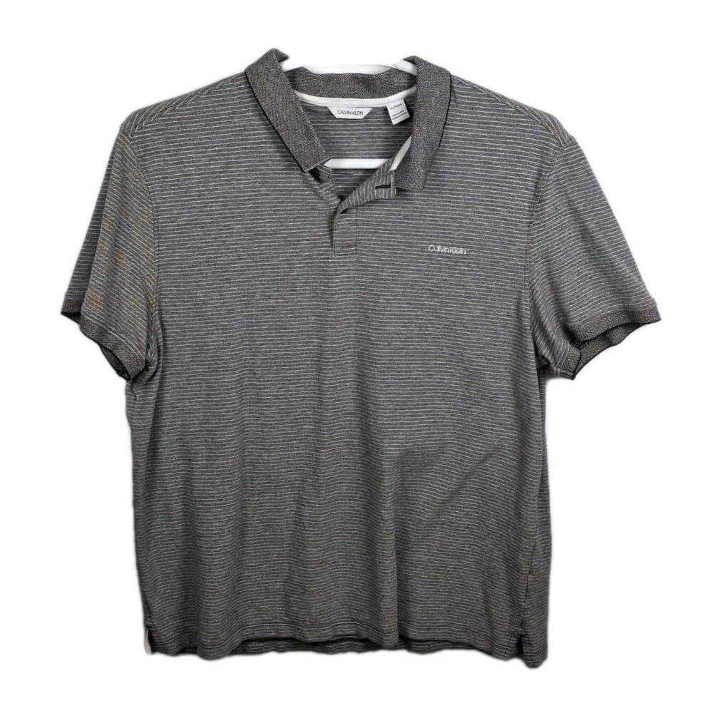 Men’s Calvin Klein XL Gray Short‎ Sleeve Polo Shirt - Thumbnail 9