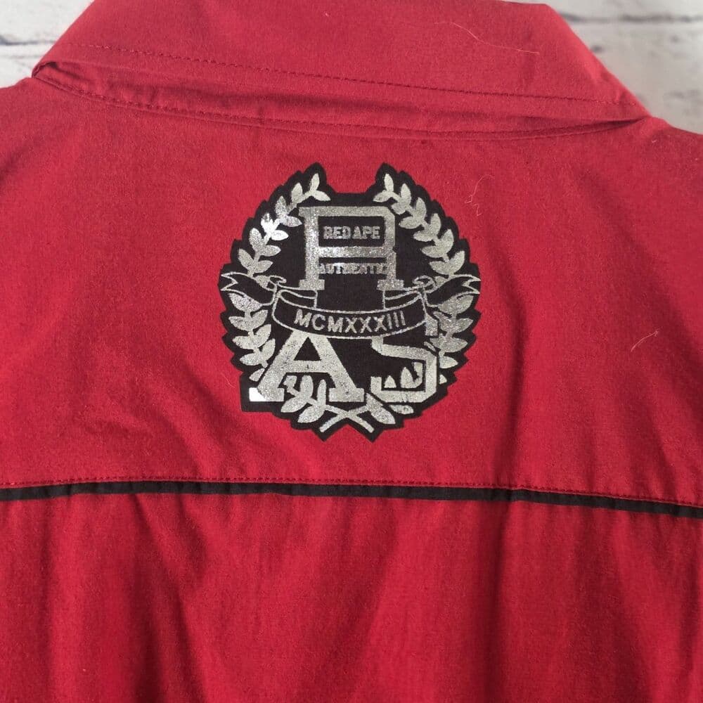 Red Ape Men's 4X Red Embroidered Long Sleeve Button Down Shirt - Thumbnail 6