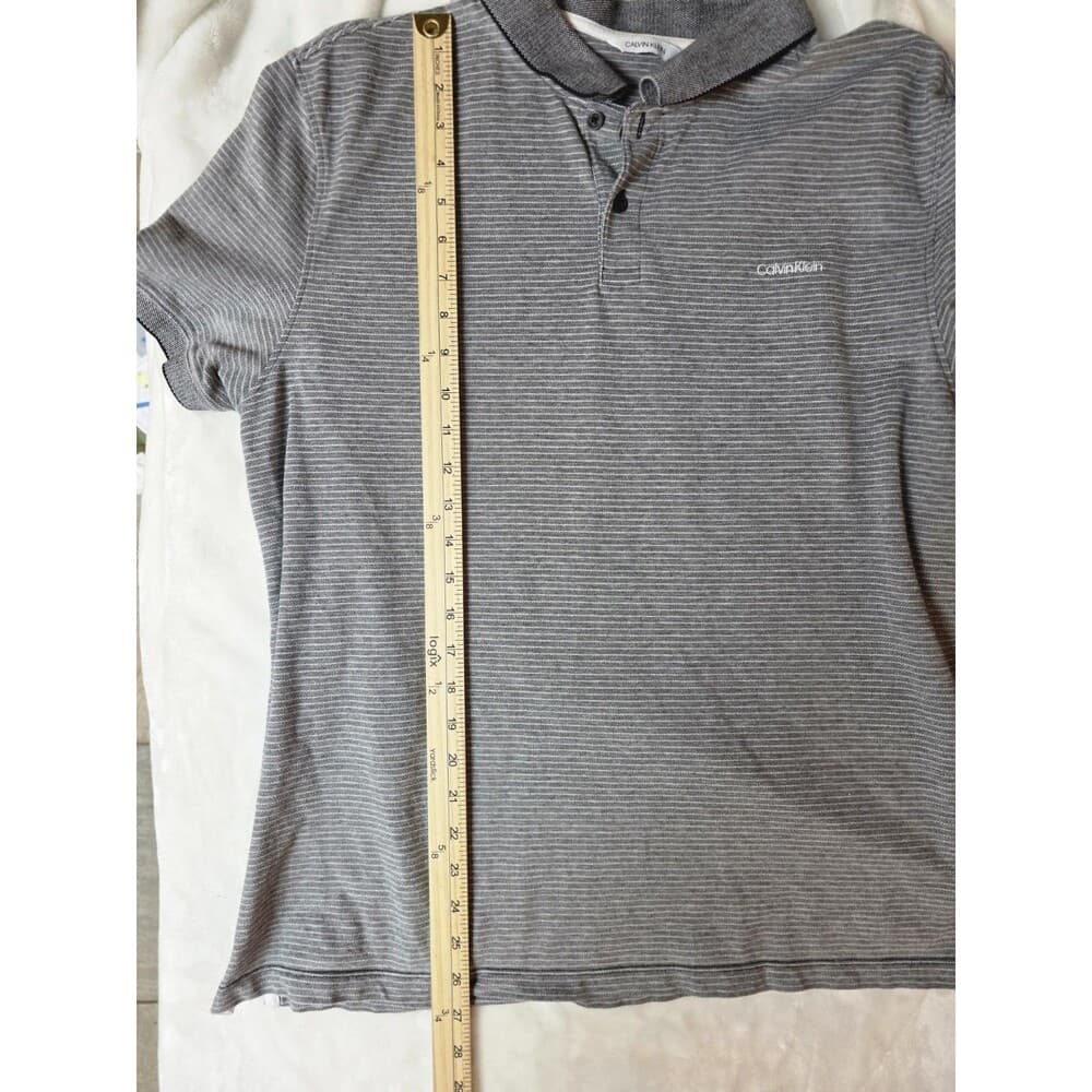 Men’s Calvin Klein XL Gray Short‎ Sleeve Polo Shirt - Thumbnail 7