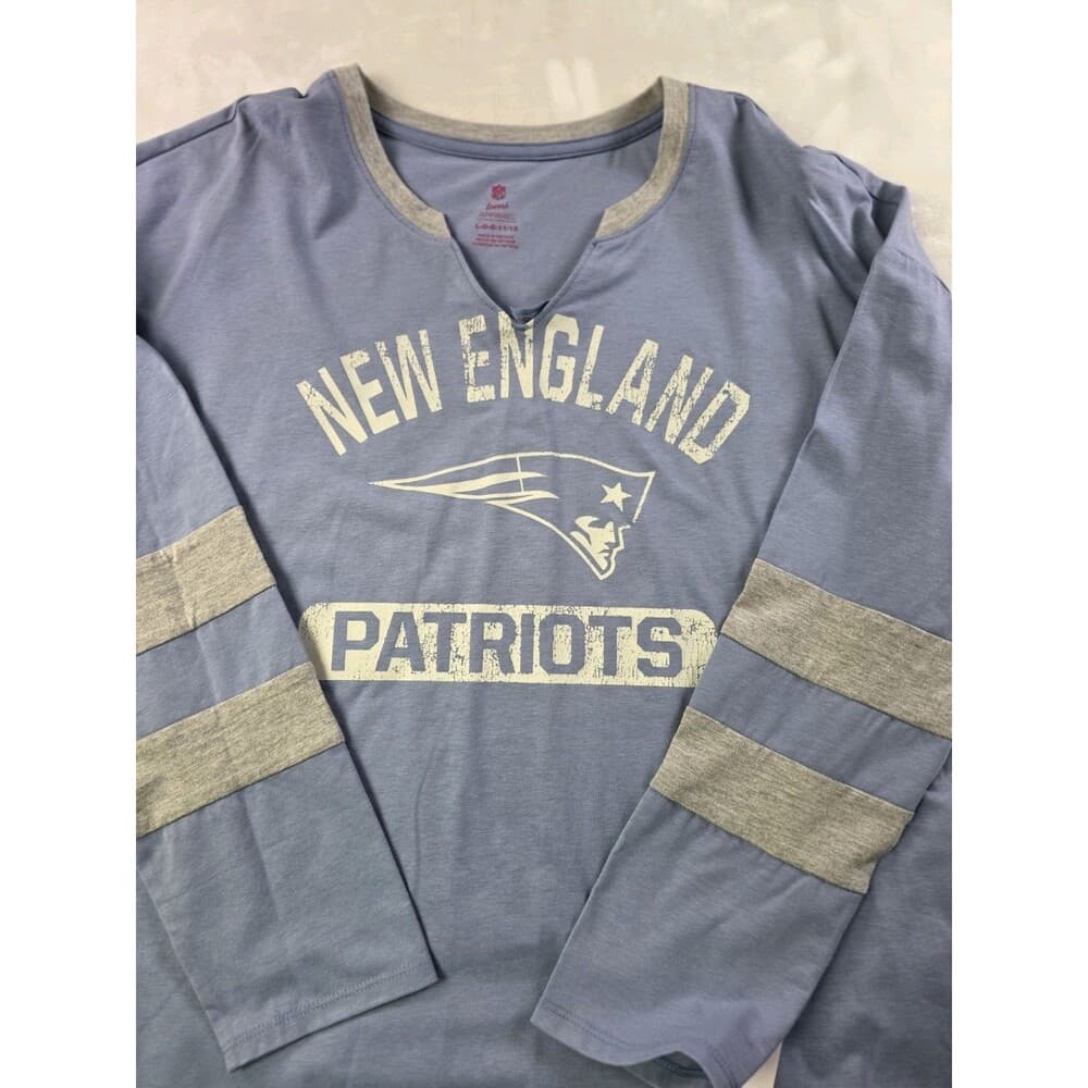 NWT Team Apparel New England Patriots Teens Large 11/13 Light‎ Blue Pullover - Thumbnail 4