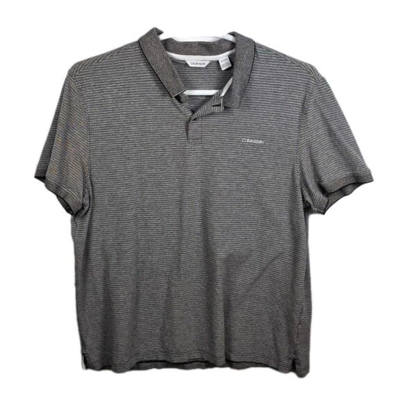Men’s Calvin Klein XL Gray Short‎ Sleeve Polo Shirt - Thumbnail 10