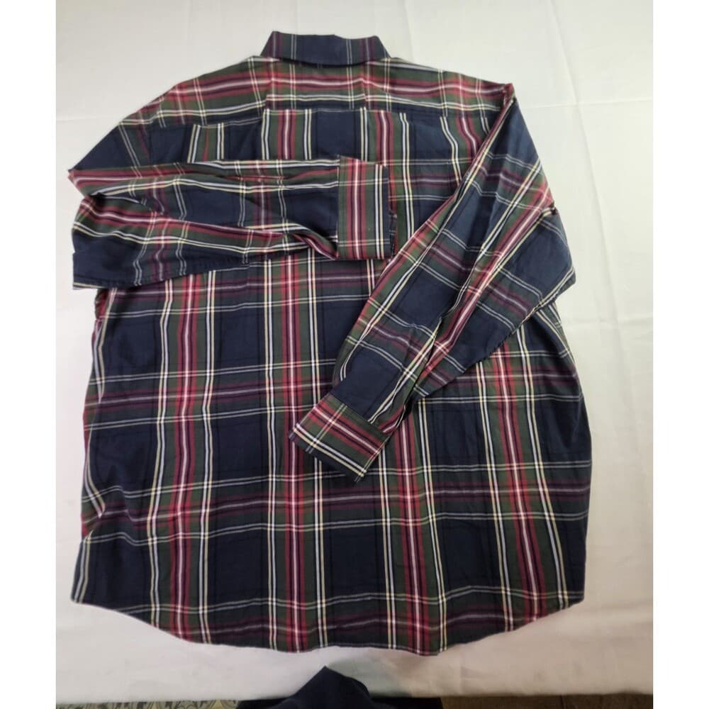IZOD Men's XXL Multicolored Plaid Button Up Long Sleeve Shirt‎ - Thumbnail 7