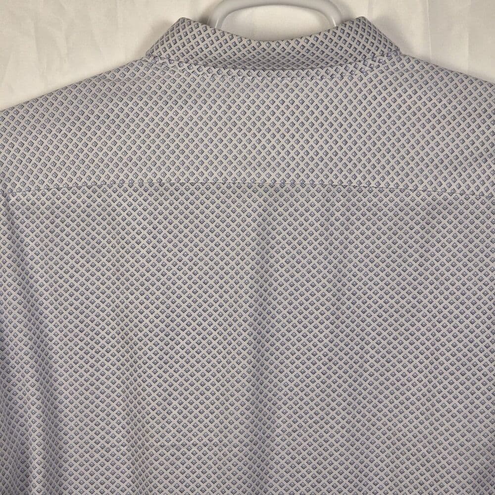 JF Ferrar‎ Men's XL 34-35 Blue & White Hexagon Long Sleeve Shirt - Thumbnail 6