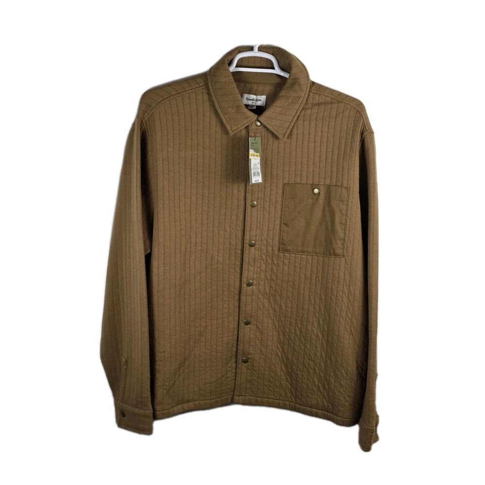 NWT Goodfellow & Co. Men's XL Tan Quilted Knit‎ Shirt Jacket. - Thumbnail 7