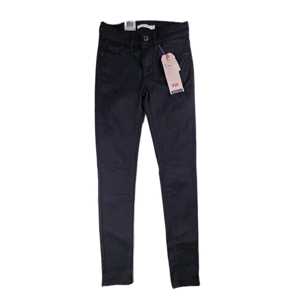 NWT Levi's 711 Skinny High Rise Jeans‎ - Black, Hypersoft Fabric, Size 24W - Thumbnail 9