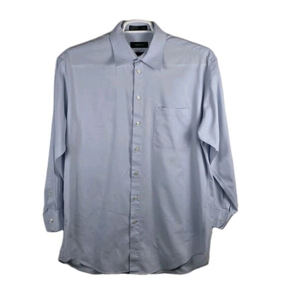 Liz Claiborne Men's Large 16- 32/33 Light Blue Long Sleeve Button Up Shirt‎ - Thumbnail 8