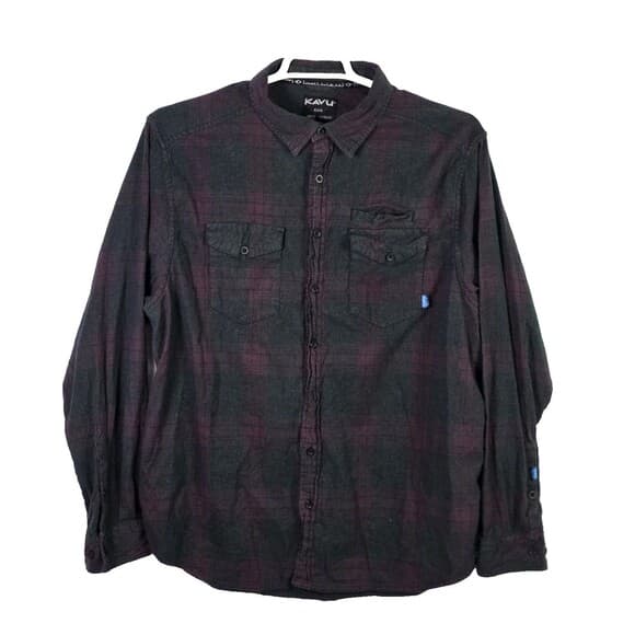 Kavu Men’s Size XL Red & Green Long Sleeve Flannel Shirt * Flawed * - Thumbnail 12