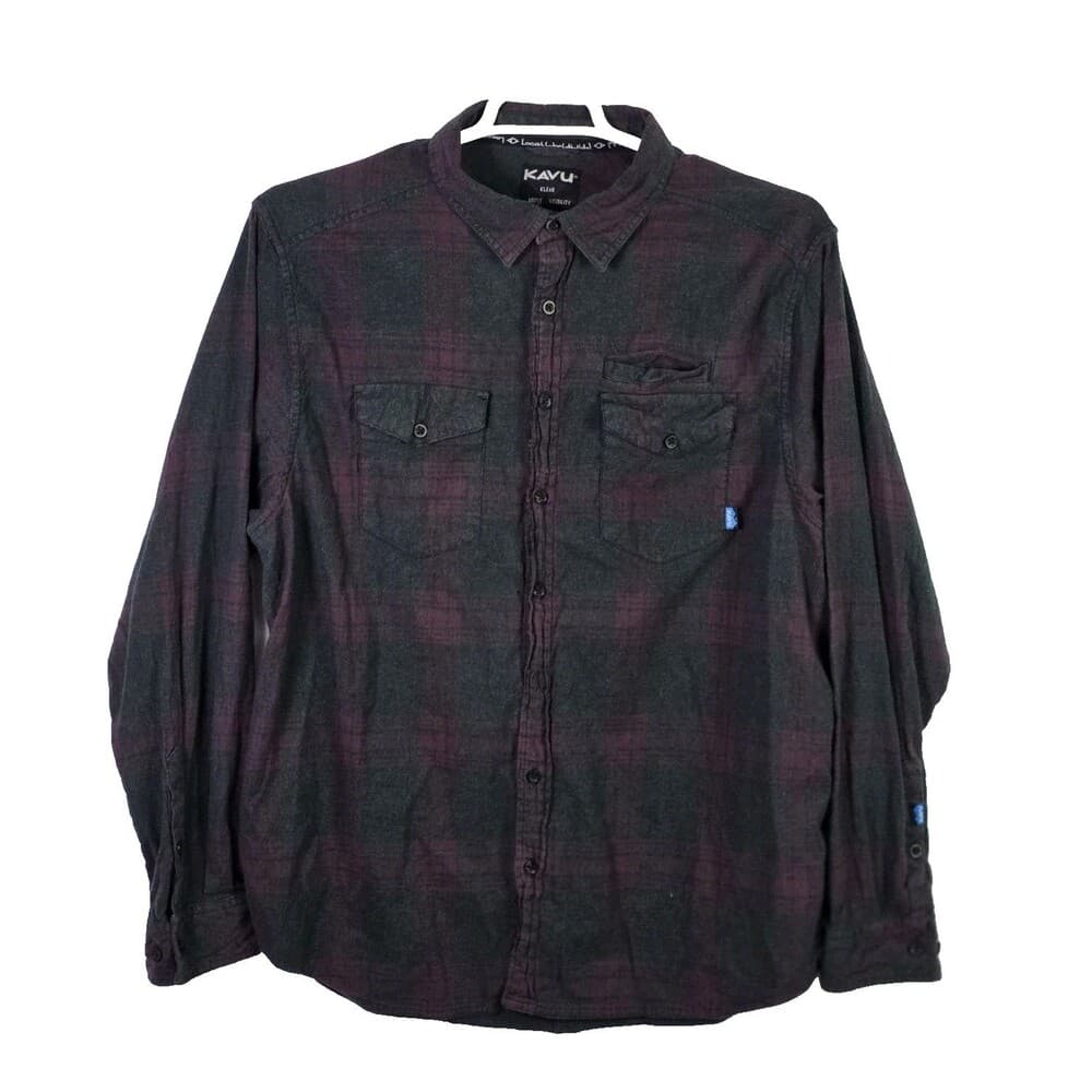 Kavu Men’s Size XL Red & Green Long Sleeve Flannel Shirt * Flawed * - Thumbnail 11