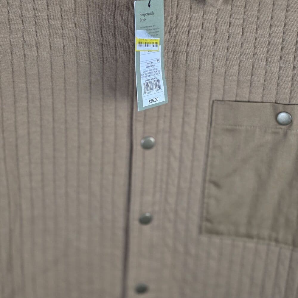 NWT Goodfellow & Co. Men's XL Tan Quilted Knit‎ Shirt Jacket. - Thumbnail 2