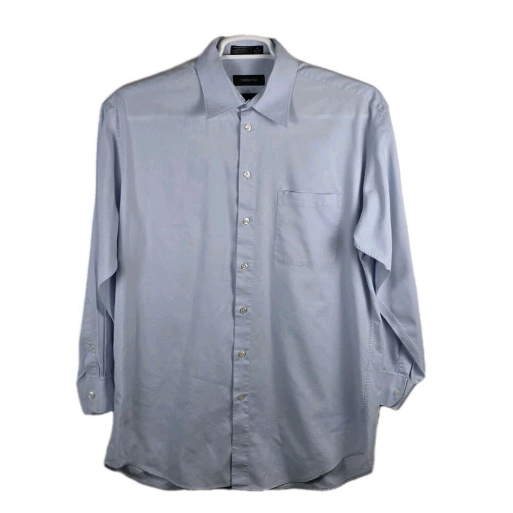 Liz Claiborne Men's Large 16- 32/33 Light Blue Long Sleeve Button Up Shirt‎ - Thumbnail 7