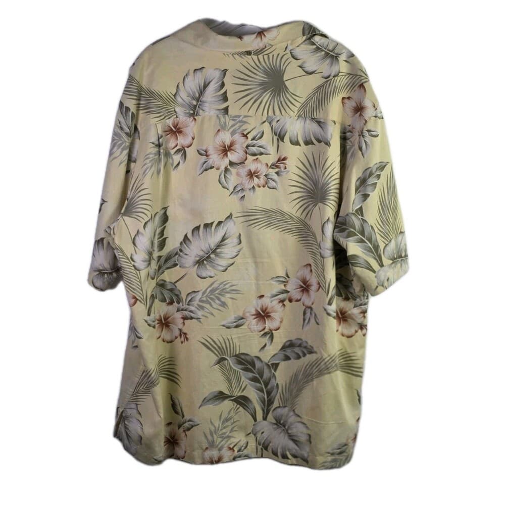 Caribbean Joe Men's Large Silk Blend Hawai Tropical Short Sleeve Shirt - Thumbnail 7