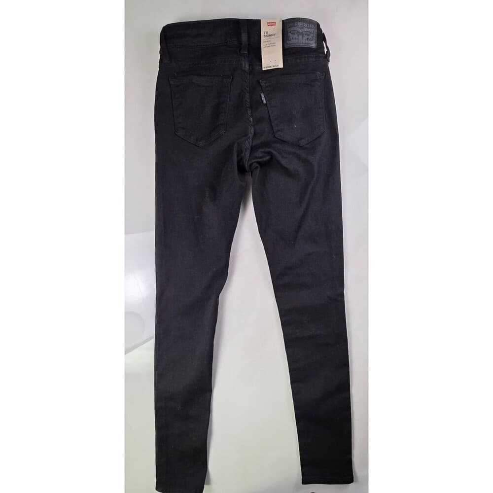 NWT Levi's 711 Skinny High Rise Jeans‎ - Black, Hypersoft Fabric, Size 24W - Thumbnail 8