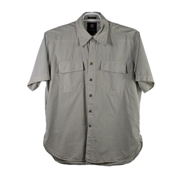 Victorinox Swiss Army Knife Men's Medium Button Down Plaid Short Sleeve Shirt - Thumbnail 9