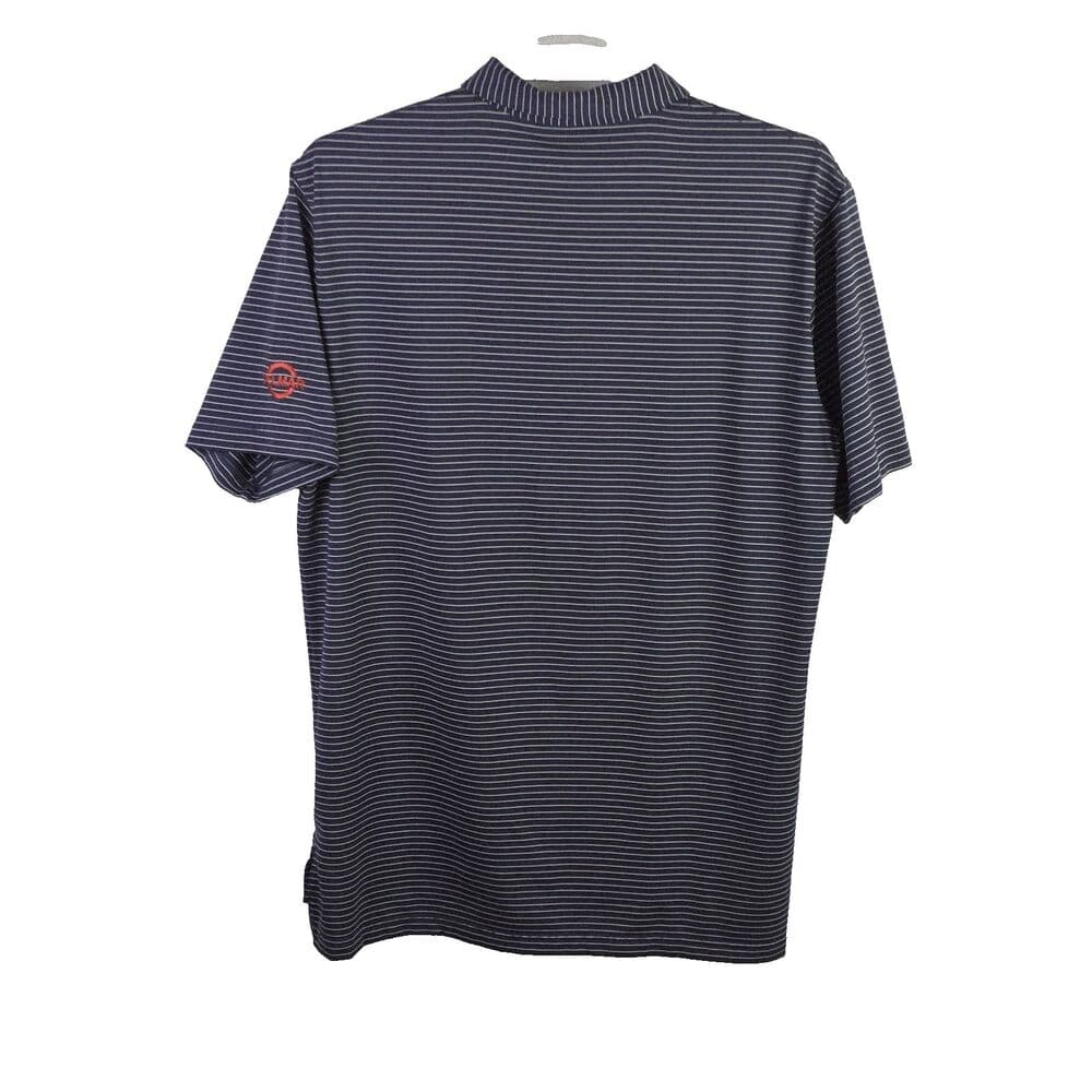 Peter Millar Men's‎ Large Blue Striped Delmar CC Short Sleeve Golf Polo Shirt - Thumbnail 7