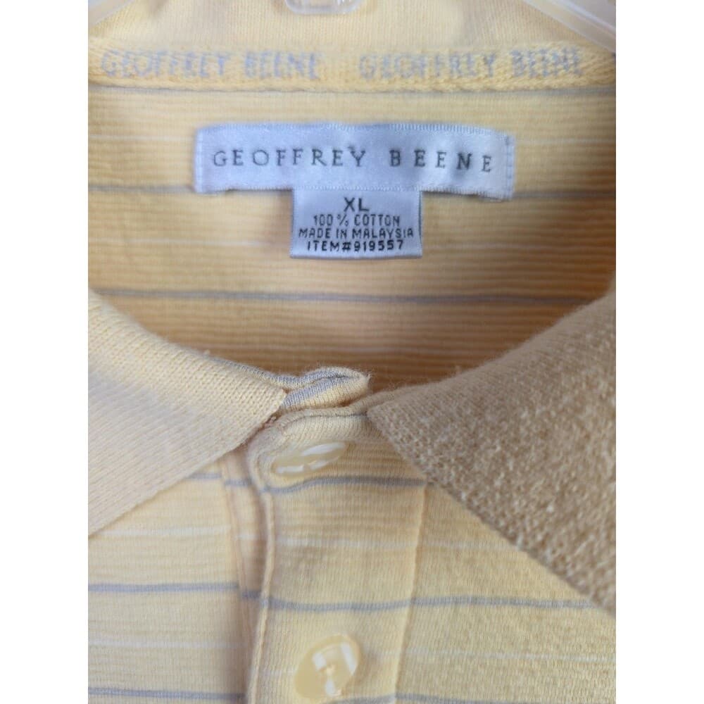 Geoffrey Beene Men’s XL Yellow, Green & Beige Short Sleeve Polo Shirts‎ (3) - Thumbnail 2