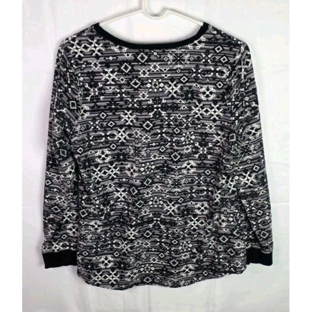 Denim & Co Women's Small Multicolored Long Sleeve Shirt - Thumbnail 3