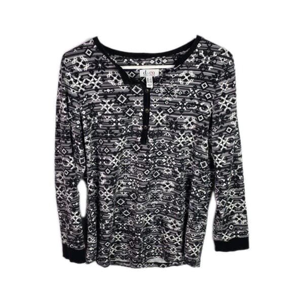 Denim & Co Women's Small Multicolored Long Sleeve Shirt - Thumbnail 7