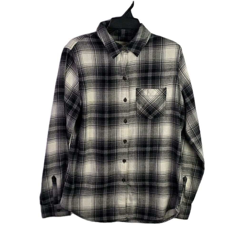 Northeast Outfitters Women's Small Gray & Black‎ Flannel Long Sleeve Button Down - Thumbnail 8