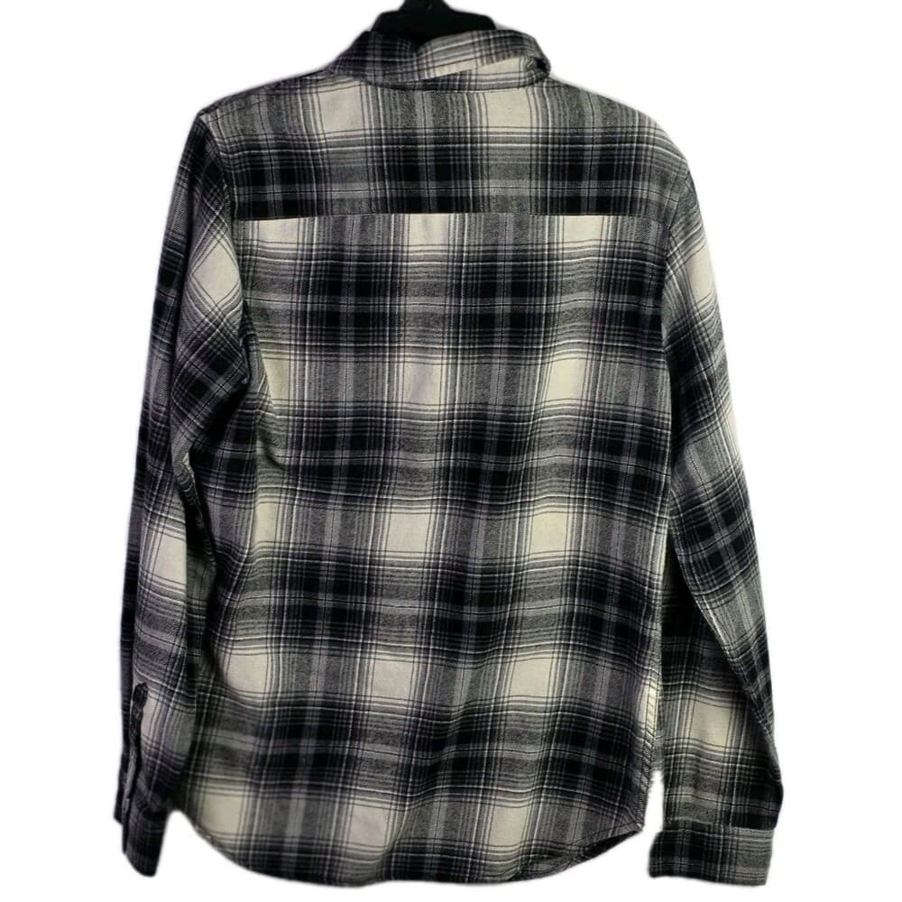 Northeast Outfitters Women's Small Gray & Black‎ Flannel Long Sleeve Button Down - Thumbnail 6