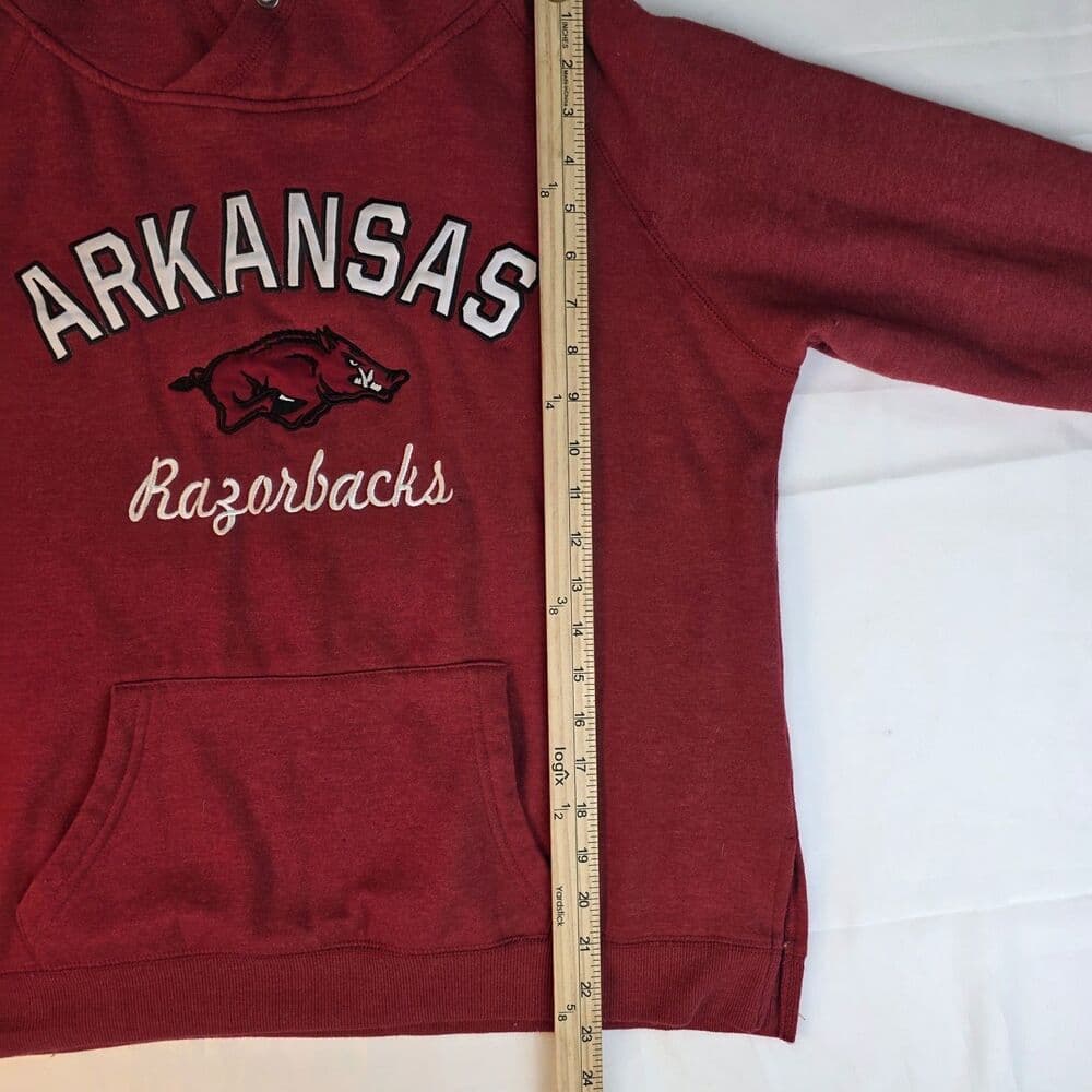 Arkansas Razorbacks Mens Small Burgundy Hoodie Pullover‎ Sweatshirt NCAA - Thumbnail 5