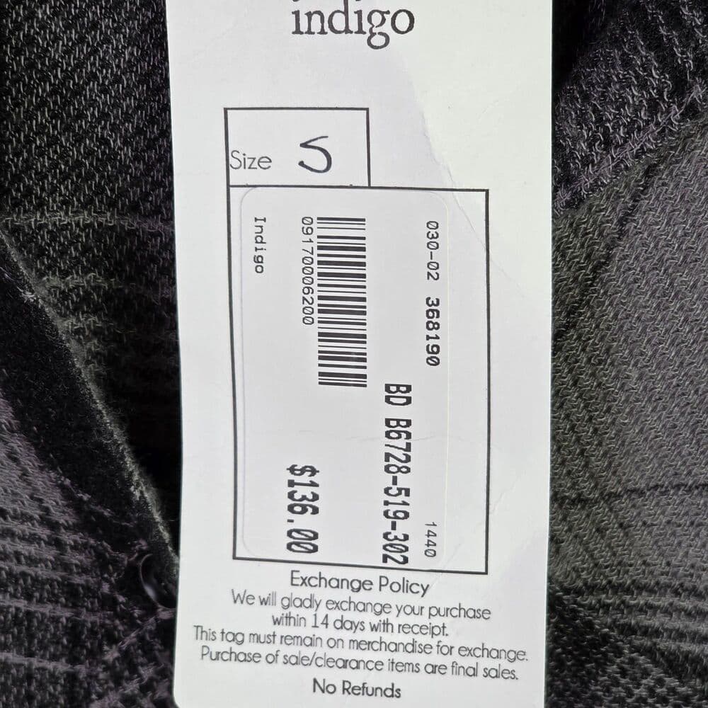 NWT Bella Dahl Women’s Small Black‎ & Gray Checkered Shirt Dress - Thumbnail 4