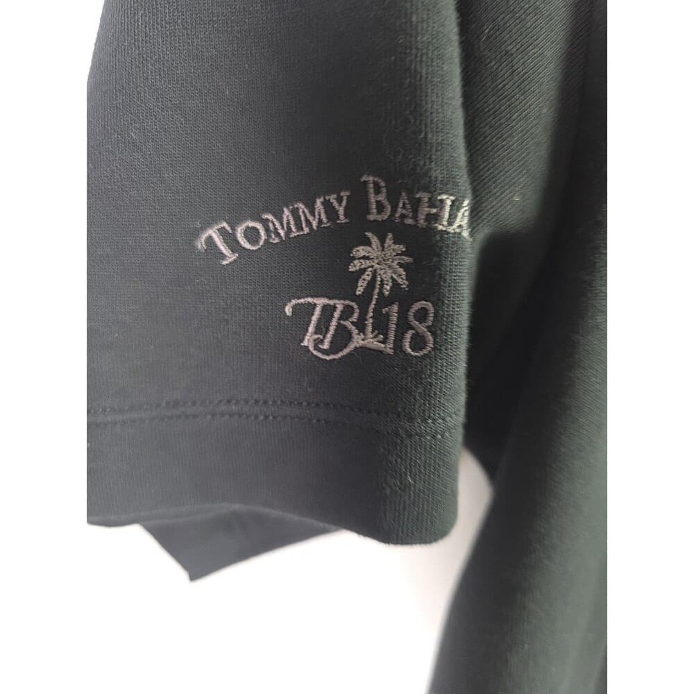 Tommy Bahama Men’s Large Black Cotton Blend Short Sleeve Polo Shirt - Thumbnail 4