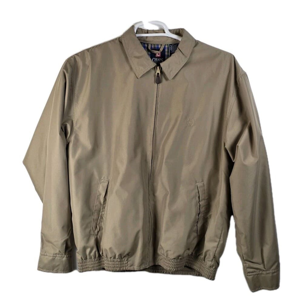Vintage Chap's Men's Large Tan Long Sleeve‎ Full Zip Jacket - Thumbnail 10