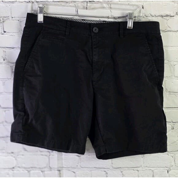 Denim And Flower Men's 32" Black Oxford Cotton Shorts - Thumbnail 13