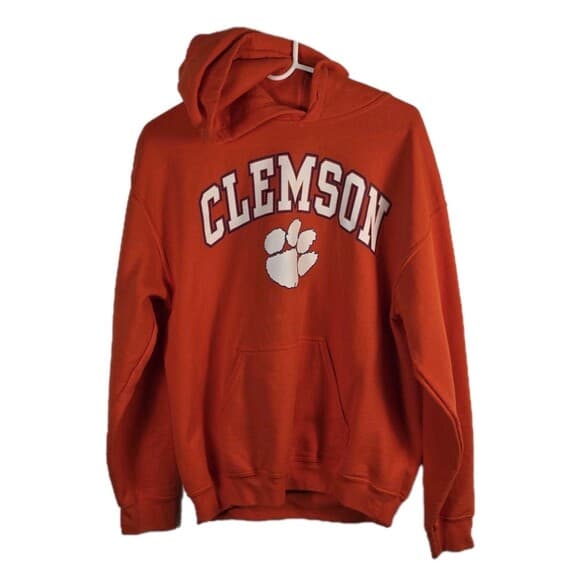 Clemson Tigers Men's Medium Orange Hoodie‎ Sweatshirt * Missing Hoodie String* - Thumbnail 7