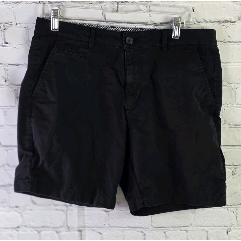 Denim And Flower Men's 32" Black Oxford Cotton Shorts - Thumbnail 12