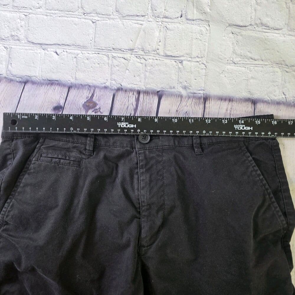 Denim And Flower Men's 32" Black Oxford Cotton Shorts - Thumbnail 6