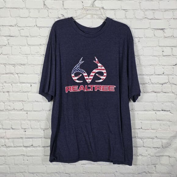 Realtree Men's 2XLT Navy Blue Crew Neck Short Sleeve T-Shirt - Thumbnail 7