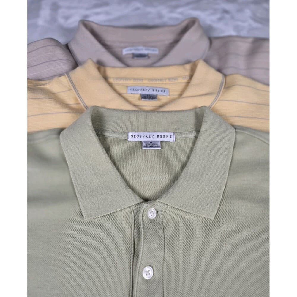 Geoffrey Beene Men’s XL (3) Yellow/Green Stripes‎ And Green Solid Short Sleeve - Thumbnail 11
