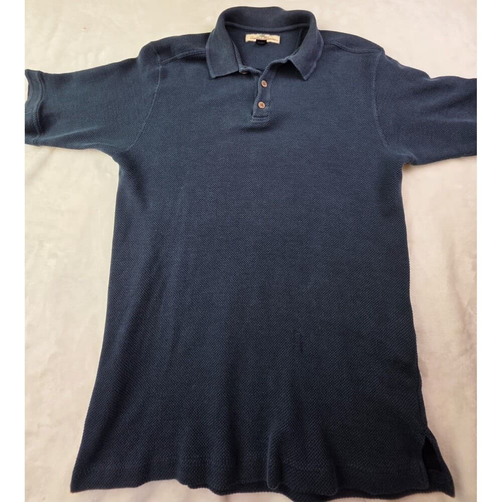 Tommy Bahama Men’s Medium Dark Blue 1/4 Button Short‎ Sleeve Shirt - Thumbnail 7