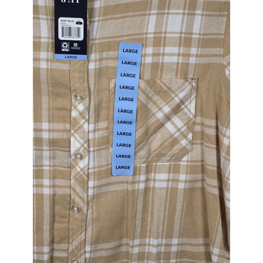 NWT Gap Women's Large Relaxed Fit Button Up Flannel Shirt Plaid‎ - Thumbnail 2