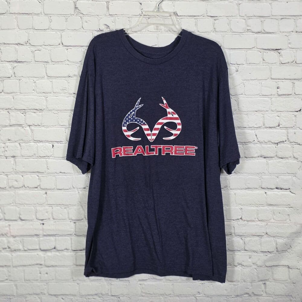 Realtree Men's 2XLT Navy Blue Crew Neck Short Sleeve T-Shirt - Thumbnail 6
