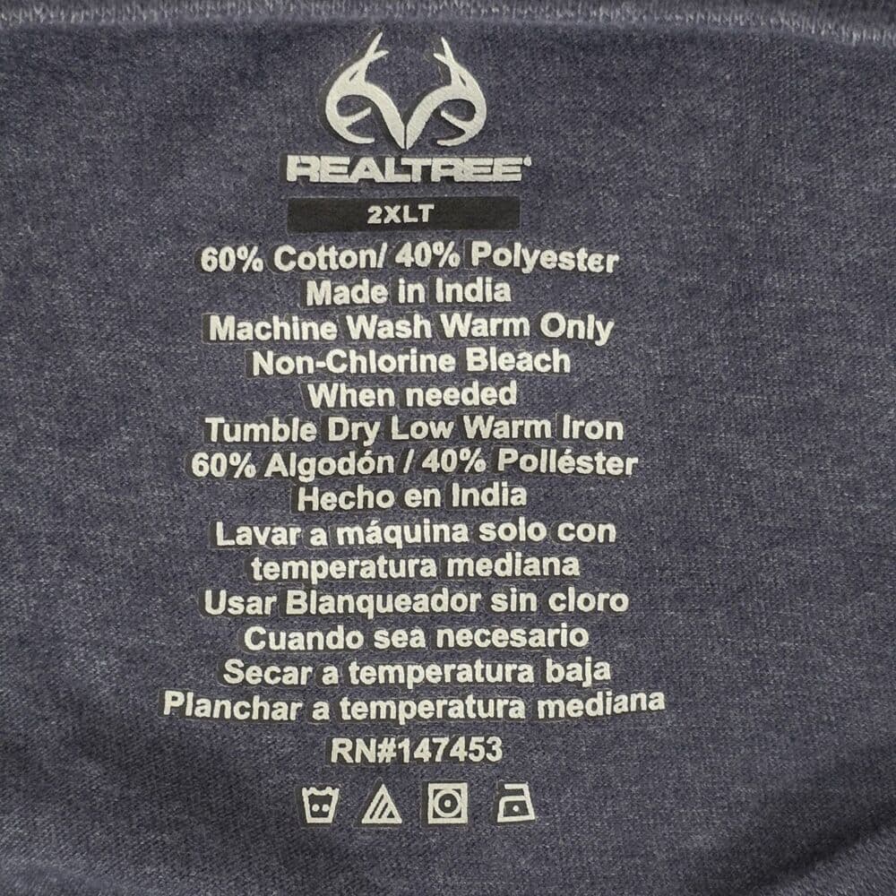 Realtree Men's 2XLT Navy Blue Crew Neck Short Sleeve T-Shirt - Thumbnail 2