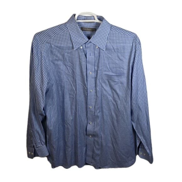 Daniel Cremieux Mens XL Blue Checkered Button Up Long‎ Sleeve Shirt - Thumbnail 10