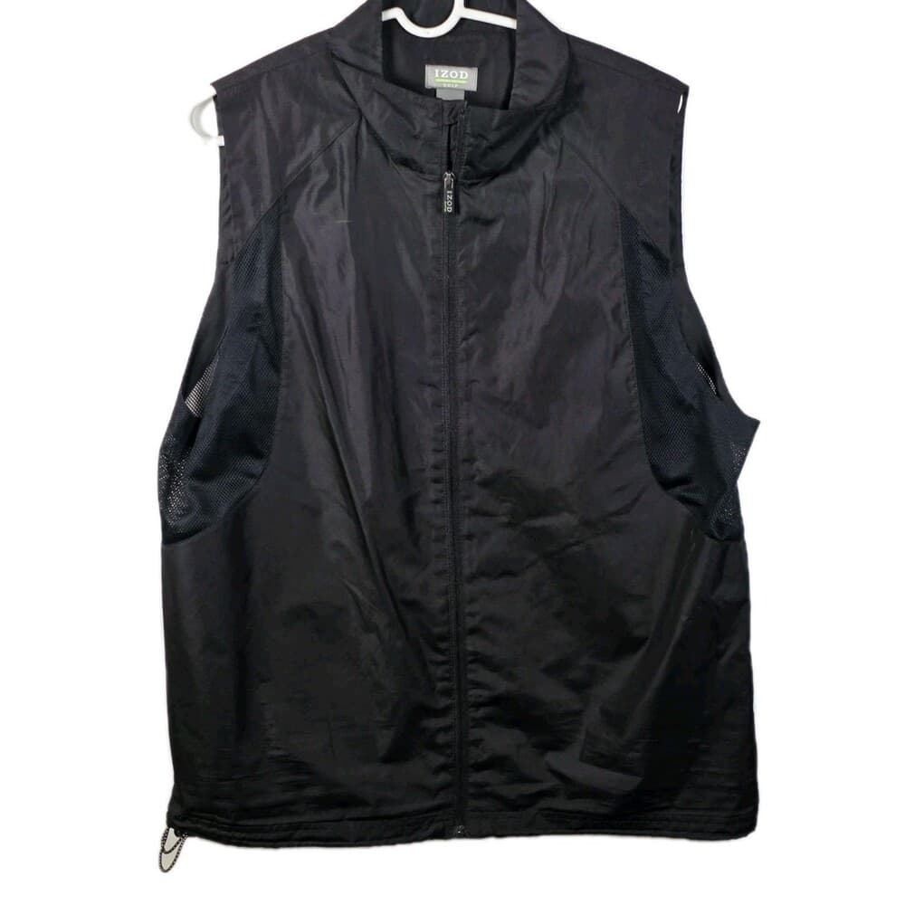 Izod Men's Medium Black Full Zip Vented Golf Jacket - Thumbnail 8