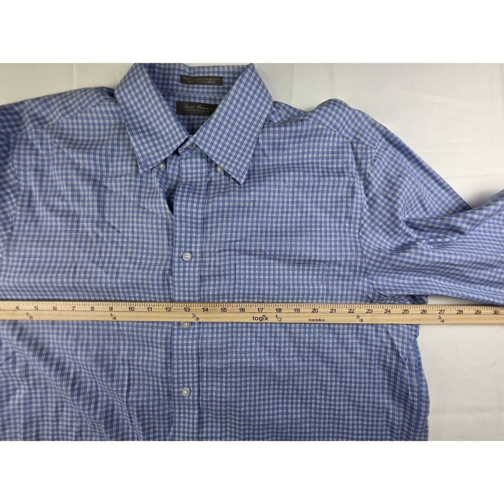 Daniel Cremieux Mens XL Blue Checkered Button Up Long‎ Sleeve Shirt - Thumbnail 5