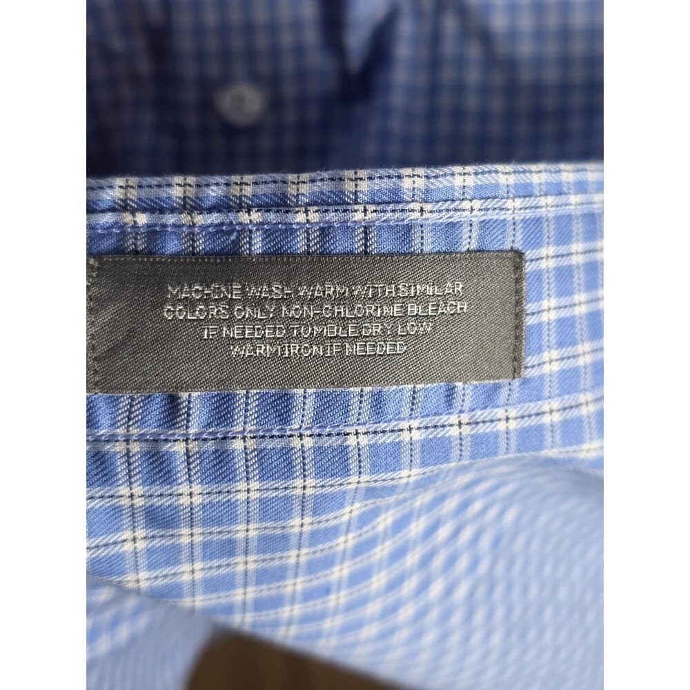 Daniel Cremieux Mens XL Blue Checkered Button Up Long‎ Sleeve Shirt - Thumbnail 3