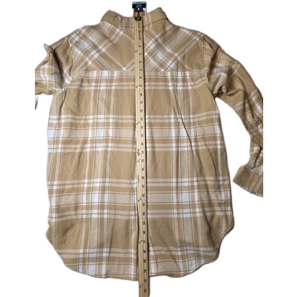 NWT Gap Women's Large Relaxed Fit Button Up Flannel Shirt Plaid‎ - Thumbnail 5
