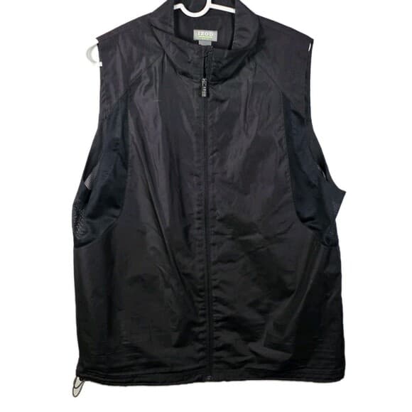 Izod Men's Medium Black Full Zip Vented Golf Jacket - Thumbnail 9