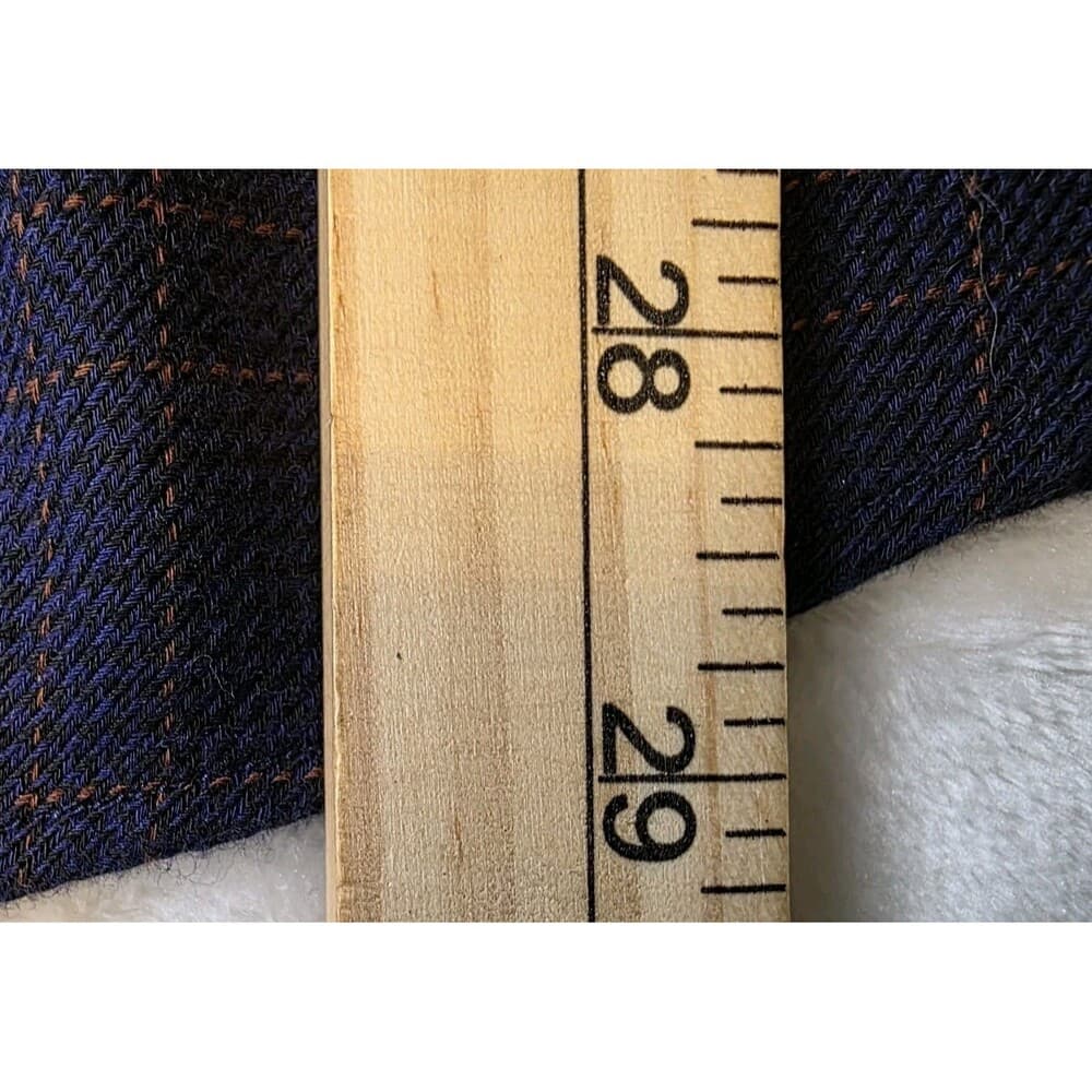 James Tattersall Men's Large XL London Blue Plaid Long Sleeve Shirt with Fraying - Thumbnail 7