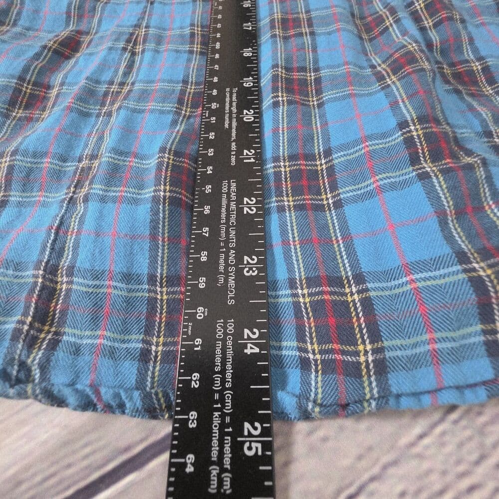 Hollister Shirt Men's Small Blue Plaid Flannel Pearl Snap Long Sleeve Shirt - Thumbnail 7