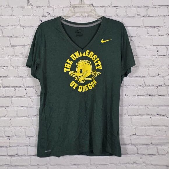 Nike Women's XL Green U of Oregon Dri-Fit V-Neck T-Shirt - Thumbnail 9