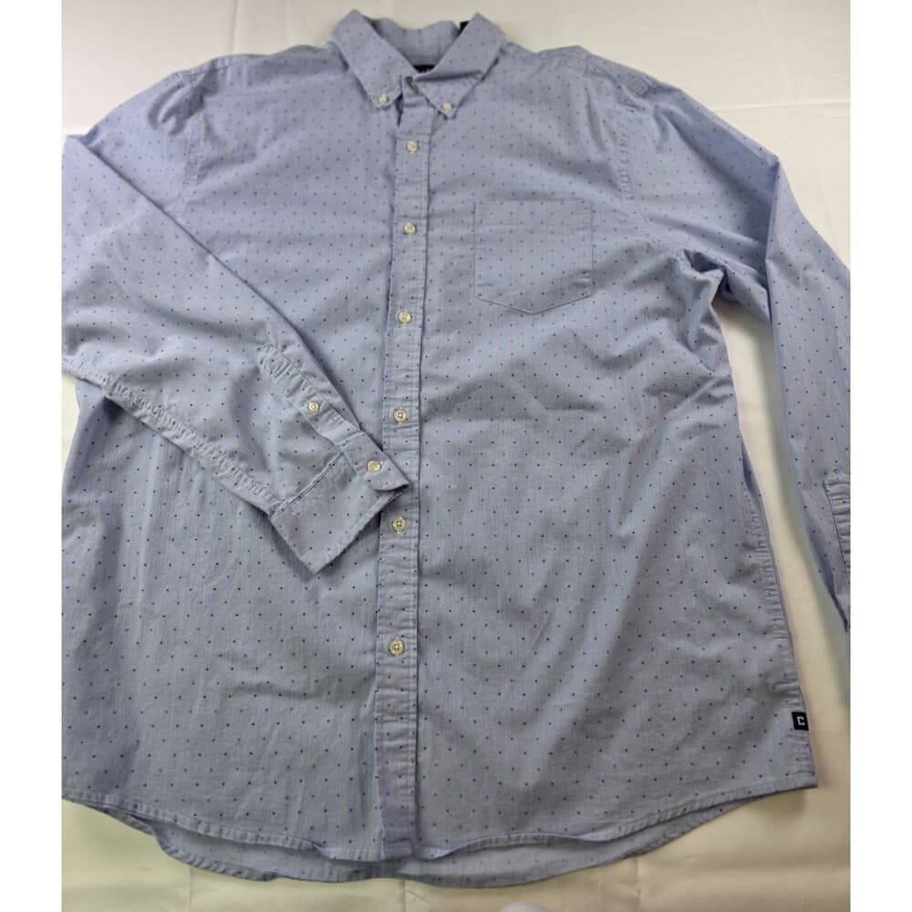 Chaps Men's XL Stretch Easy Care‎ Light Blue Long Sleeve Button-Down Shirt - Thumbnail 7