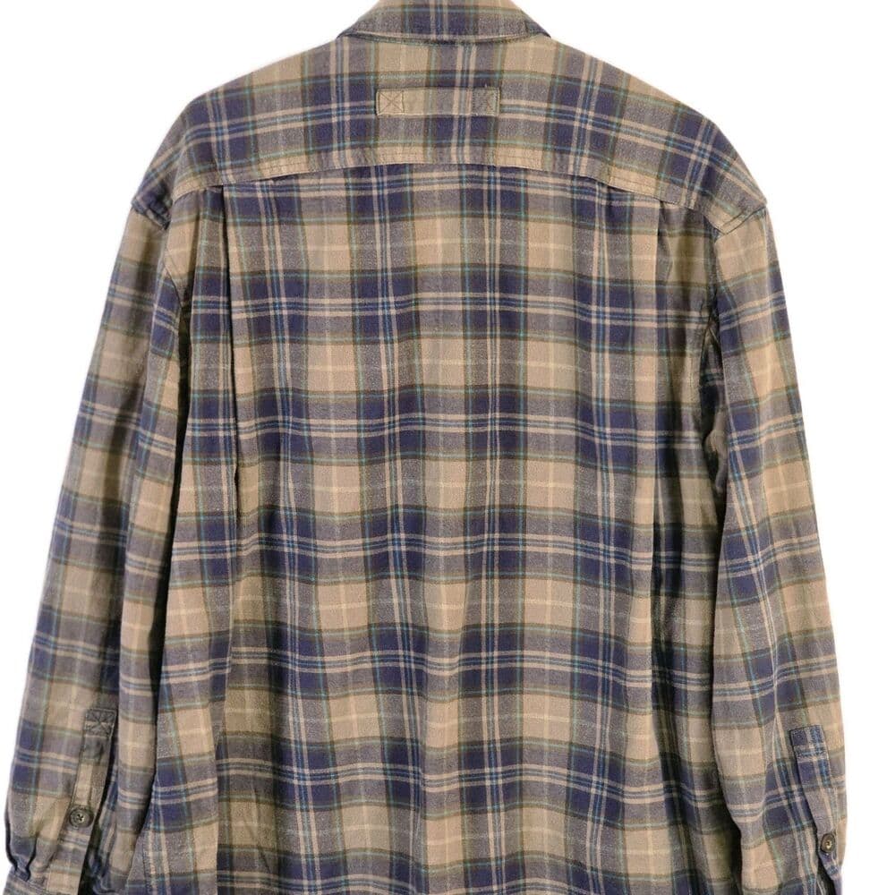 Duluth Trading Co Men's XL Brown & Blue Plaid Long‎ Sleeve Flannel Shirt - Thumbnail 5