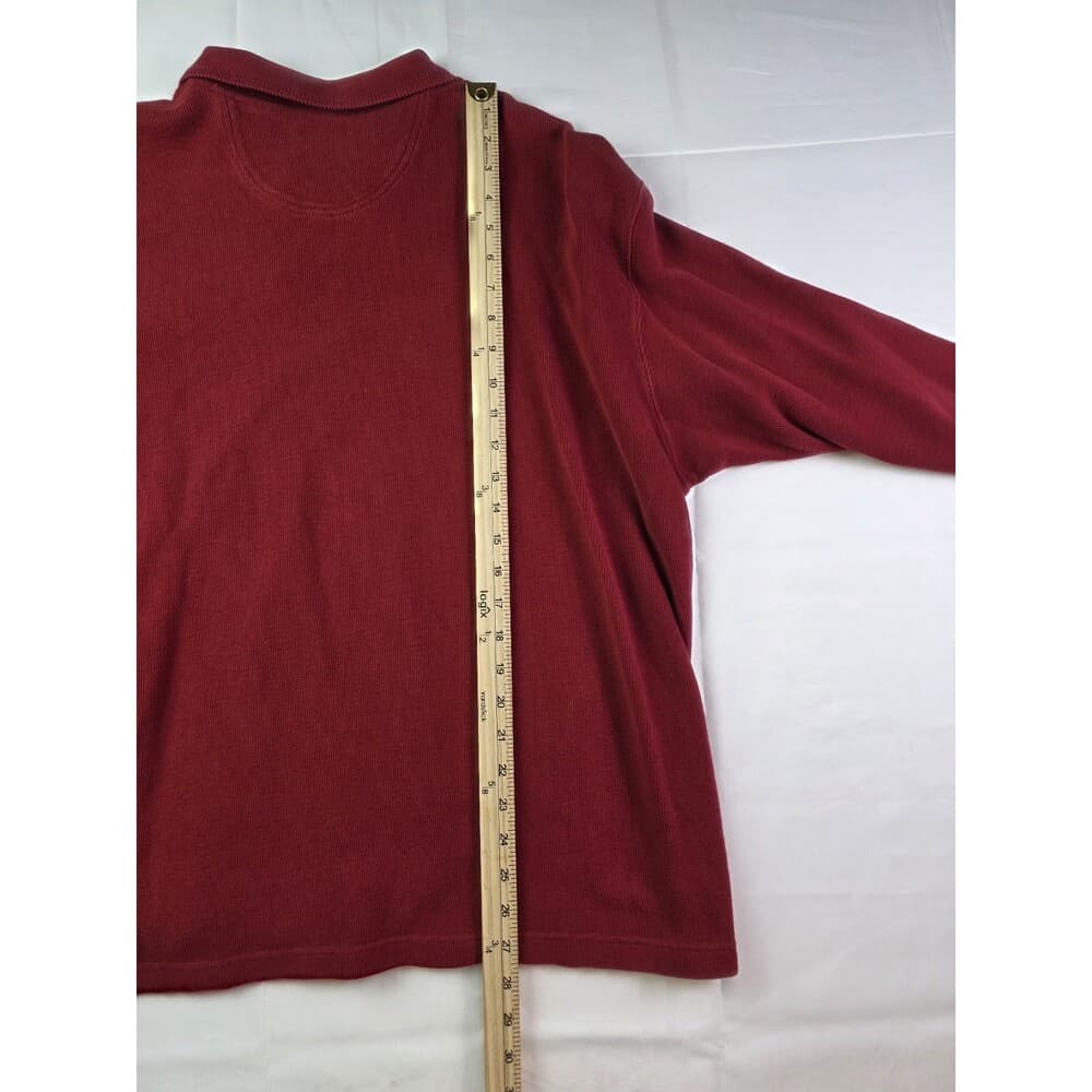 Izod Men's Size XL‎ Red Long Sleeve Solid Shirt - Thumbnail 5