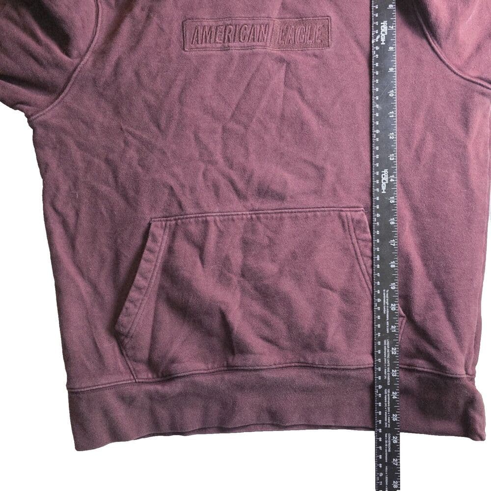 American Eagle Men's Medium Maroon Long Sleeve Sweatshirt - Thumbnail 9